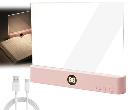 Luz Panel de Lectura LED para Libros, Multifuncional como Luz de Marcador y Luz Nocturna, Panel Acrílico Ultradelgado, Compacta y Portátil para Lectura en Cama, Estudio, Viajes o Aire Libre, Rosa