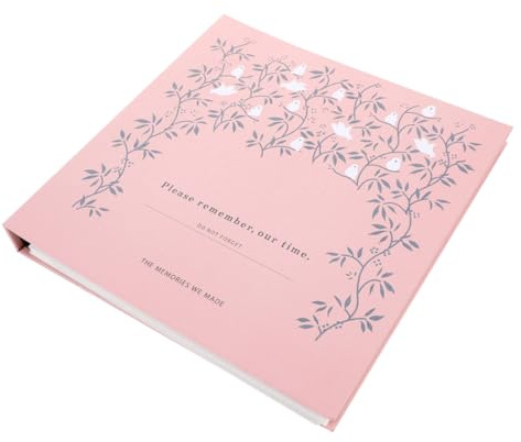 TEHAUX Album Fotografico Resistente a e Acqua Rosa di Fiori Secchi Pressati 25 Pagine a Fogli Mobili per e Proteggere di Piante e Foglie per