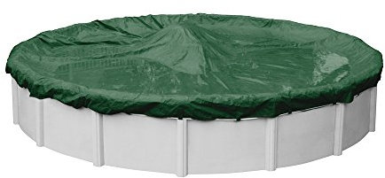 Robelle 15 ft Professional Green Winter Pool Cover for Above Ground Pools, 4 ft Overlap (19 ft Cover Size), Solid 12 x 12 Scrim, 3.7 oz/yd2, 15-Year Warranty, Style: 3715-4