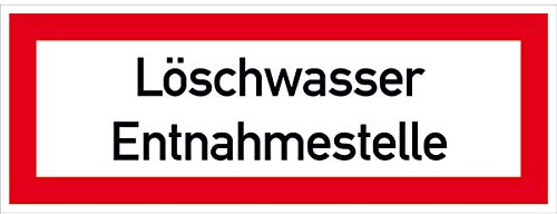 Betriebsausstattung24 Hinweisschild Löschwasser Entnahmestelle - PVC-Folie, selbstklebend - 29,7 x 10,5 cm - Text Schild Feuerwehr