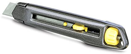 Stanley Cutter-Messer InterLock 4-10-018 (18 mm Klingenbreite, 165 mm Klingenlänge, Metall-Korpus mit patentierter InterLock-Verbindung, einfacher, werkzeugloser Klingenwechsel)
