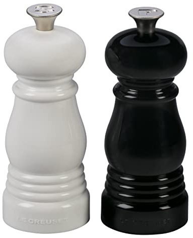 Le Creuset Petite Salt and Pepper Mill Set, 5 x 2 each, Black and White