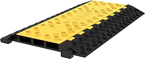 Happybuy Rampa di Protezione del Cavo 44.000 lbs, Copertura del Cavo a 3 Canali, Pavimento Protezione del Pavimento, Canale Copertura del Cavo, Parcheggio Magazzino