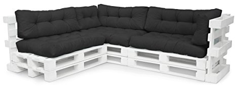 Spatium Pallet Cushion Set Pallet Cushion Euro Pallet Furniture (Set C, Anthracite)