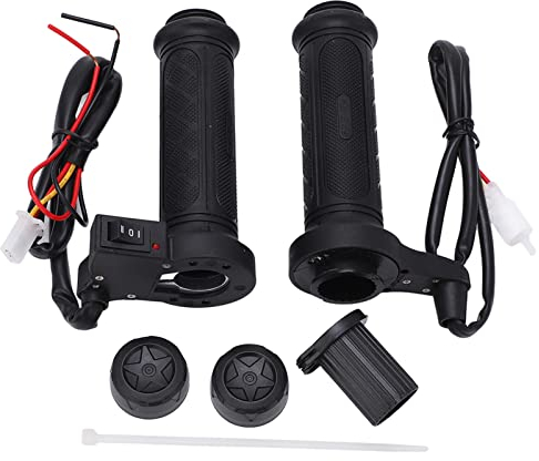 Keenso 1 Pair Universal 7/8 Motorcycle Handlebar Grips, Electric Hot Heated Motorcycle Heated Hand Grips Handlebar Warmer with Covers and Sleeve for Motorcycle/Bike/ATV, New Version