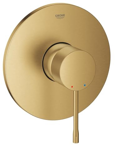 GROHE Essence, Duscharmatur Unterputz (Wasserhahn für die Dusche, ohne Umstellung, Einhebel-Mischbatterie aus Metall mit langlebiger Oberfläche, Installation mit Rapido SmartBox), gold, 24057GN1