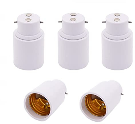 ShuoHui 5x B22 auf E26/E27 Lampensockel Konverter, Glühlampenfassung Adapter Licht Lampe Sockel Konverter Lampe Halter