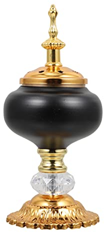 Cabilock Arabische Räuchergefäß Vintage Kerzenhalter Weihrauchbehälter: Metall Weihrauchbrenner Räucherstäbchen Halter Brenner Eisen Teelichthalter, 18,5X7,7X7,7 CM, (01XK60912RN6EHMVR4B)