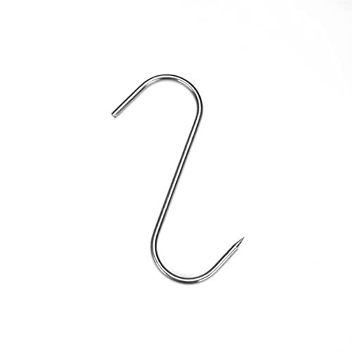 ZZSRX Gancio 20 Pezzi Ganci per Carne Acciaio Inox,per Appendere La Carne, Ganci Affumicatori con Punta Appuntita, Adatti per Macello, Affumicatura A Caldo E A Freddo (Size : 22cm)
