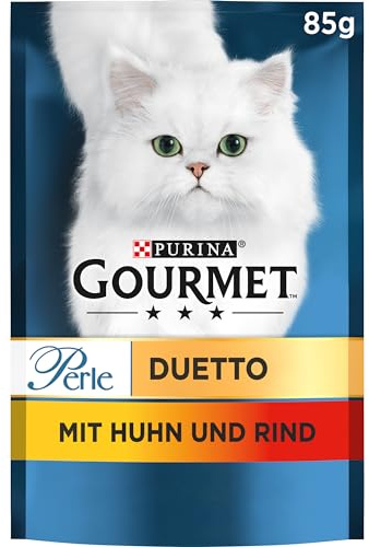 Gourmet pärla Duetto kattmat våt, med kyckling och nötkött, 26-pack (26 x 85 g)