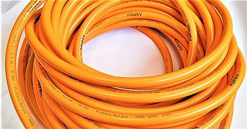 ZaTechS Manguera de gas propano butano recubierta de PVC de manguera de marca 100 cm (1 m) | 30 barras | Ø6,3 mm | -30°C | Bobina entera de 50m o vendida por metros