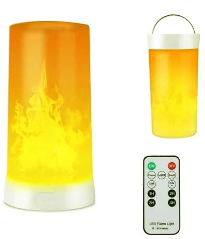 Hawofly LED-flamlampa, uppladdningsbar, USB-uppladdningsbar, ljus, brandlyktor, utomhushänglampa, med timer, 4 flamlägen för hem, fest, trädgård, camping