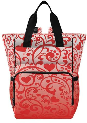 Caihoyu Große Wickeltaschen Multifunktions Wasserdichte Nette Wickeltasche Rucksack für Einkaufen Reisen Valentinstag Herzen, Mehrfarbig, 1 size, modern/enganliegend