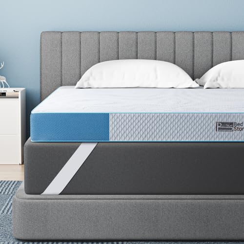 BedStory Gel Topper 140 x 200 cm, 10 cm Height Gel Foam Mattress Topper, H3 & H4 Mattress Topper Made of Cold Foam Core, Mattress Topper for Bed, Box Spring Bed, Sofa Bed, Caravan, Oeko-Tex® Certified