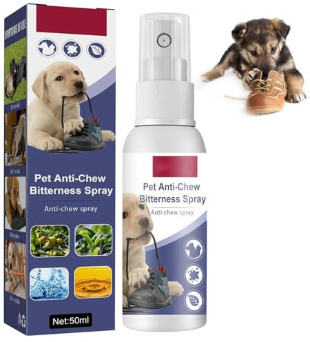 Mecctuck Anti Kau Spray Hund, Tierabwehrspray 50ml, Anti Kratz Spray Katzen, Anti Knabber Spray Hunde, Bitterspray Hund, Bitterstoffe Spray, Hält Hunde Wirksam vom Kauen ab Möbel, Kleidung und Schuhe