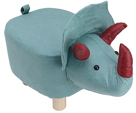 Niedlicher Tier-Fußhocker, Kleiner Ottoman mit weich gepolstertem Kissen und rutschfesten Füßen, kleine Fußstützenhocker für Kinder und Erwachsene (Dinosaur)