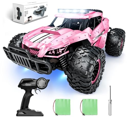 Tecnock Coches de Control Remoto para niños y Adultos, Escala 1:16, 20 km/h Tracción 2, camión Monstruo Todo Terreno, 2 Baterías para Juego de 60 Minutos, Juguetes Regalos para niños y niñas