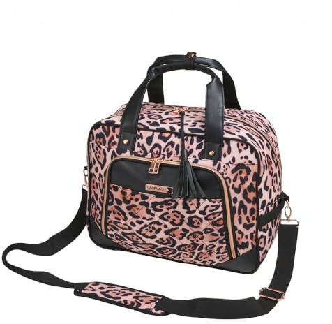 Cabin Max Vela handbagage undersätesväska, Gyllene leopard, 40 x 30 x 20cm, Handbagage