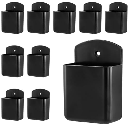 KEILEOHO 10 Unidades de Soporte para Mando a Distancia de Pared, Cajas de Almacenamiento Autoadhesivas de Control Remoto, Organizador de Pared para Hogar, Oficina, Color Negro