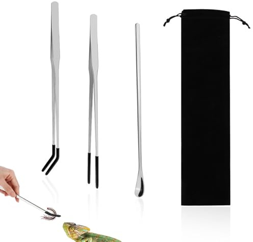 RFYTDCF Lot de 3 Pinces à épiler pour Aquarium, Longue Pince à épiler en Acier Inoxydable Aquarium Kit Outil Accessoires pour Plantes, Lézards, Araignées, Serpents