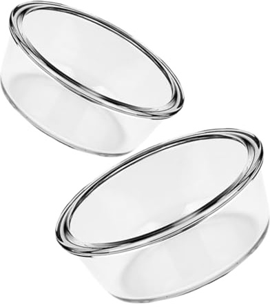 Tazón de Vidrio para Mezclar Redondo 2 Piezas, 650ml y 1000ml | Fuente de Cristal para Horno, Superficie Lisa y Fácil de Limpiar, Alta Resistencia al Calor