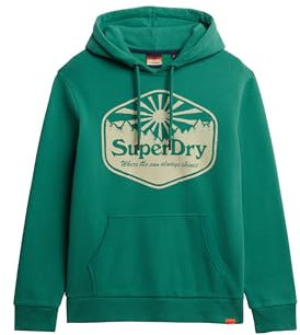 Superdry Herren Herren Sun Kapuzenjacke Piniengrün M