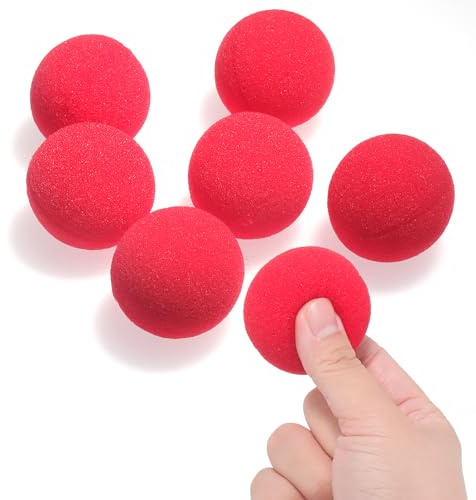 Prmape 10 Stück Rote Schwammbälle, Magic Sponge Balls, Weicher Schwammball, Soft Rot Schwamm Softball Magic Street Classic Comedy Trick Requisiten