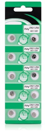 HINAYOSAN Lot de 10 piles bouton haute capacité AG1 LR621 AG1 1,5 V pour montres, calculatrices, petits appareils électroniques