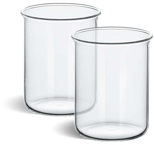 Tuuters 2 Stück Windlichtgläser mit Rand (95mm x Ø70mm) Glas für Kerzen