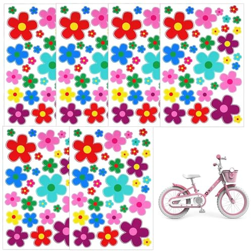 SIXHAOBU 210 PCS Autoaufkleber, Blume Auto Aufkleber, Blumen Dekorationen Zubehör, Wasserfest Prilblumen Aufkleber Outdoor für Fahrrad, Laptop, Motorrad, Handy Notizbuch
