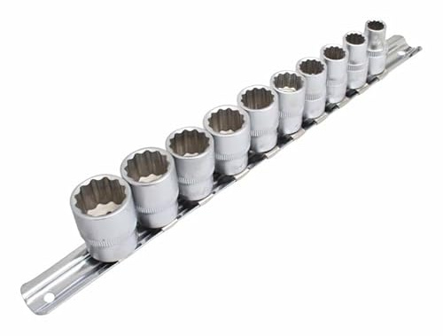 Vielzahn Stecknuss Satz, 10-teilig, 8-19mm, 3/8 Zoll Antrieb, mit Steckschiene