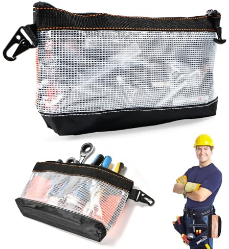 Feirdhoo Bolsa Herramientas Pequeña Portátil 2 Pieces, Bolsa para Herramientas Oxford Cloth Tool Bag, Estuche Herramientas, Zipper Tools Bag Pouch with Hook for Electrician, Plumbers