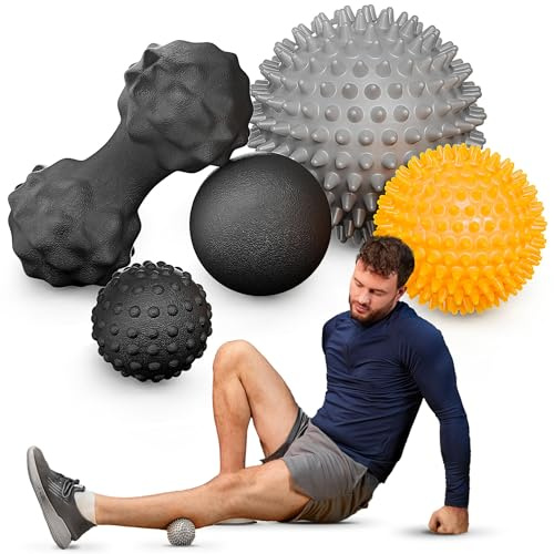TREX SPORT Massageball Set 5 Stück Duoball, Faszienball, Triggerpunktball