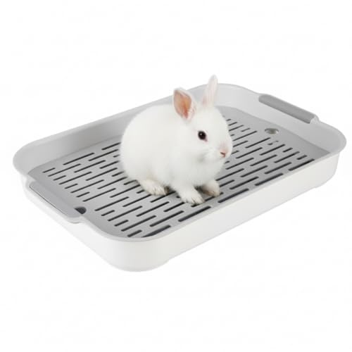 Rabbit Litter Tray, Small Litter Box for Rabbits, Guinea Pigs and Kittens, Durable and Easy to Clean, Ideal for Small Pets, Size 18.7 x 27 x 4 cm