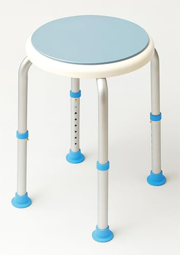Aidapt Taburete de Ducha Giratorio de 360° con Altura Ajustable, Silla de baño Ligera y Antideslizante para Personas Mayores, usuarios discapacitados y Cualquier Persona con Movilidad Limitada