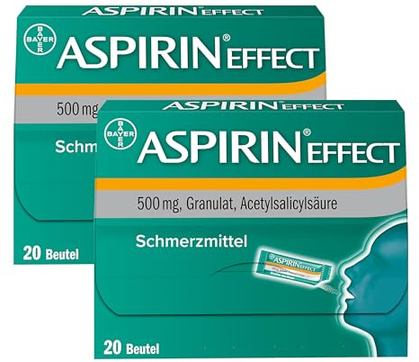 Aspirin Effect Granulat | Mittel gegen Kopfschmerz | ideal auf Reisen und für unterwegs | schnelle und effektive Linderung | 20 Beutel (2er Pack)