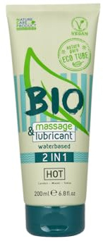 HOT BIO Massageöl und Gleitmittel 2in1, 200 ml, Für erotische Massagen und ein perfektes Gleitgefühl. Ideal für Happy End Massagen