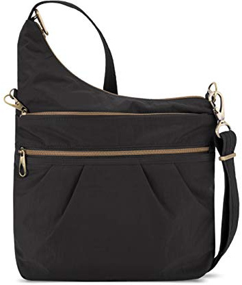 Travelon Stöldskydd för kvinnor med 3 fack crossbody crossbody väska