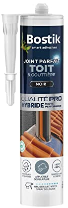 Bostik Mastic d’Étanchéité Joint Parfait Toit et Gouttière – Tous Matériaux – Extérieur – Résiste aux Intempéries et Températures Extrêmes – Applicable sous la Pluie – Hybride Polymère – Noir – 290 ml