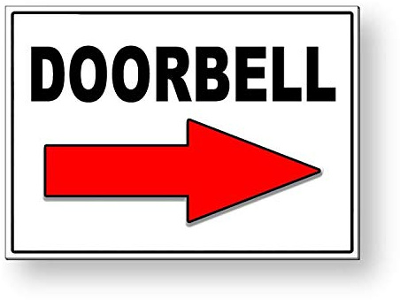 Flowershave357 Doorbell Arrow Right Metal Sign