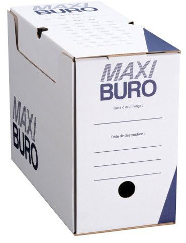 Maxiburo Boîte à archives blanche dos 15 cm Lot de 20