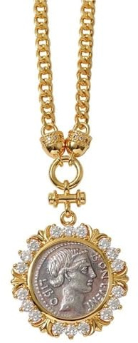 UNGUGU Halskette Mit Münzmedaillon Der Römischen Göttin Fortuna Aus Der Mythologie BONEVENT,Antikes Römisches Symbol, Münze Mit Zirkonia