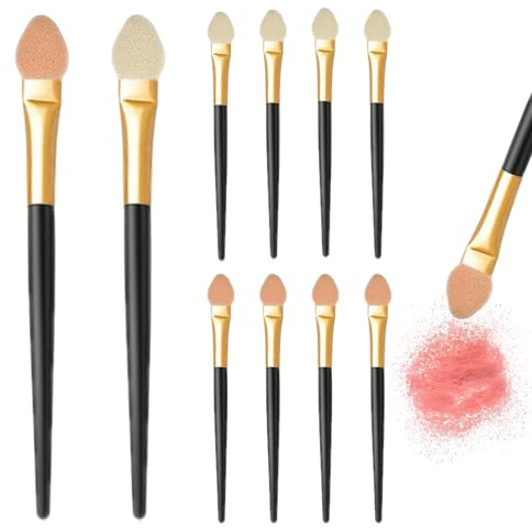 Lidschatten Pinsel, 10 Stück Make-up Pinsel Set Sponge Eyeshadow Brush Lidschattenpinsel Lidschatten Applikator Lidschatten Pinselset Doppelseitige Color für Frauen und Mädchen