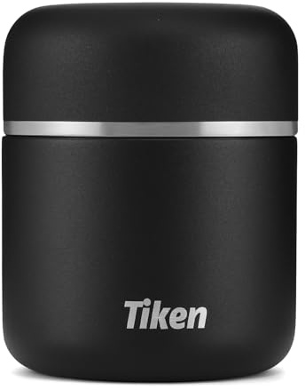 Tiken Thermobehälter aus Edelstahl Auslaufsichere Lunchbox mit Schüssel-Deckel & Weiter Öffnung für Warmes & Kaltes Essen, Spülmaschinengeeignet für Arbeit, Outdoor (470, Milliliter)