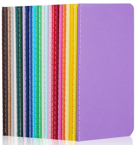 AOOSU Notizbücher A6 Blanko,24 Stück Farben Notizbuch, Klein Notizheft mit Softcover(30 Blatt), Journal Tagebuch, Tragbares Notizblock für Schule, Büro, Reisen, Back to School Geschenk（14×9cm）