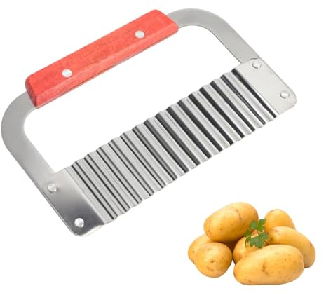 ZRUEWOT Edelstahl Seifenschneider Crinkle Wachsschneider Mit Hartholzgriff Cutter Wachsschneider Gemüseseife Schneidewerkzeug