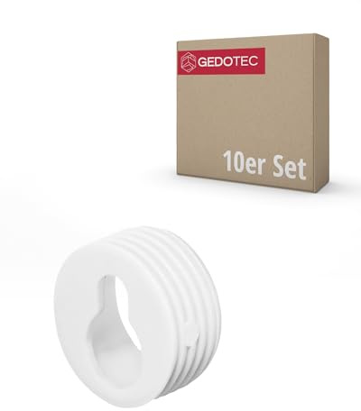 Gedotec Schrankaufhänger - 10 Stück - Schrankhalter weiß - Schrankhalterung Rostfrei & Stabil - Aufhängeösen - Schrankschiene für Schrankwandbefestigung - Aufhänger Montageschiene - Wandschienen