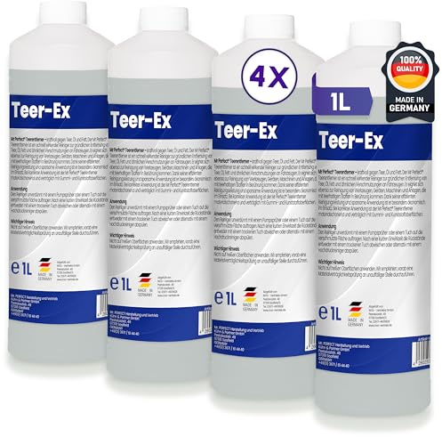 Mr. Perfect® Professioneller Teerentferner Auto - 4x1L I Bitumen Entferner - Entfernt effektiv Teer, Bitumen, Öl & Fett I Baumharzentferner - Teer Entferner für Auto, Wohnmobil, Werkzeuge & Mehr