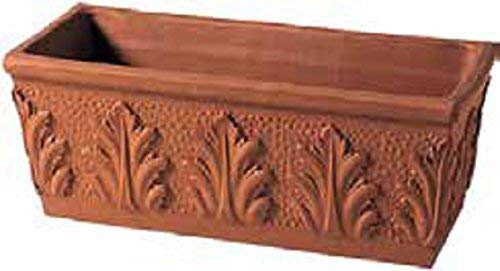 FIORIERA RETTANGOLARE CON IL FORO PER L'ACQUA (3 PEZZI) DA ESTERNO IN TERRACOTTA - “CASSETTA ROMA” PER PIANTE E FIORI, MADE IN ITALY; LUNGHEZZA CM. 26, LARGHEZZA CM. 15,5, ALTEZZA CM. 13,5.
