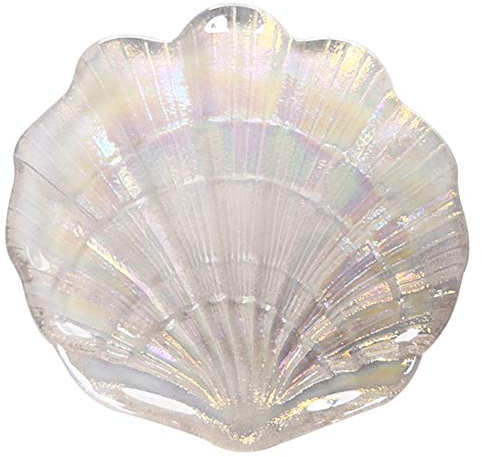 Beautiful Shell Shape Dish Glass Tray Seashell Shape Dinner Fruit Creative Shell Plate for Beach Party, Wedding, Photo Prop